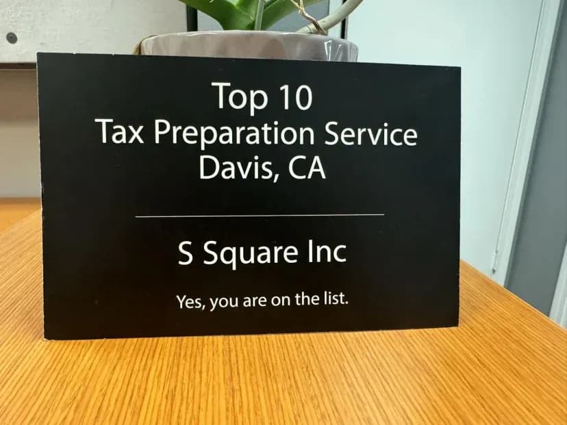SSquare Inc. office plaque — Best of Yolo County